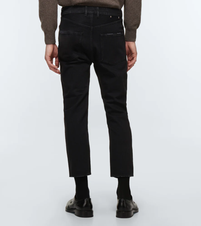 Shop Golden Goose Happy High-rise Slim-fit Jeans In Black