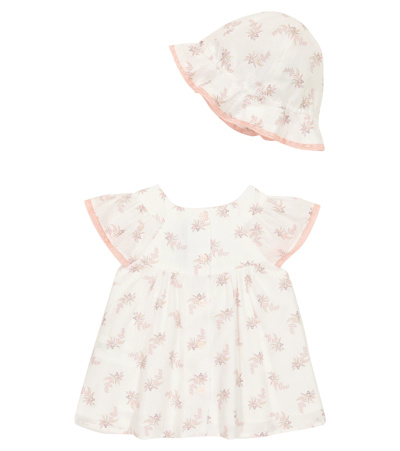 Tartine Et Chocolat Baby Set Of Floral Tunic And Hat In Craie