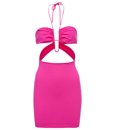 Shop Nensi Dojaka Halterneck Minidress In Pink