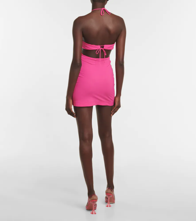Nensi Dojaka Halterneck Minidress In Pink