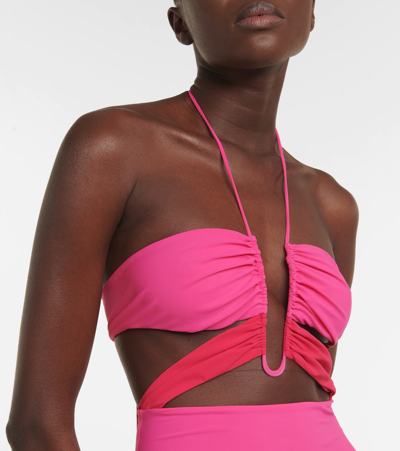 Nensi Dojaka Halterneck Minidress In Pink