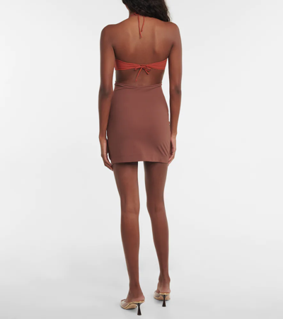 Nensi Dojaka Cutout Minidress In Brown Orange
