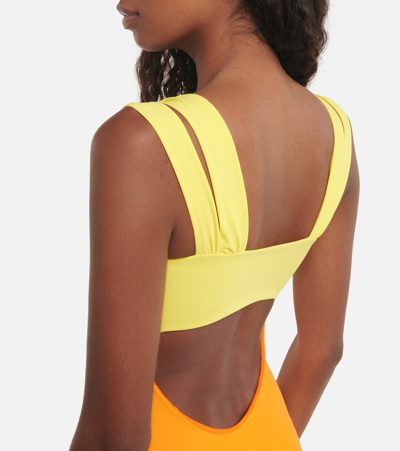 Nensi Dojaka Cutout Minidress In Orange Yellow