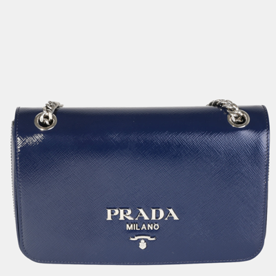 PRADA Zaffiano Vernice Top Handle Bag in Blue - More Than You Can Imagine