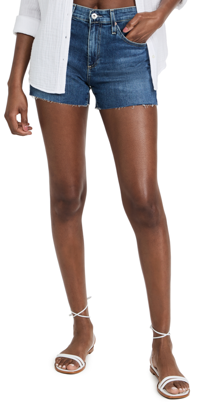 Shop Ag Hailey Cut-off Denim Shorts In Sierra Mar