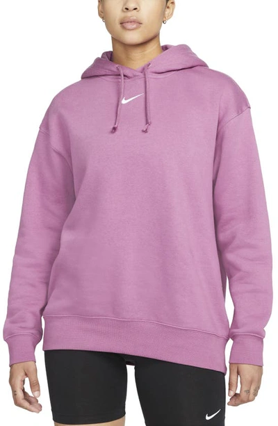 Nike Sportswear Collection Essentials Oversized Fleece Hoodie In Light  Bordeaux/ White | ModeSens