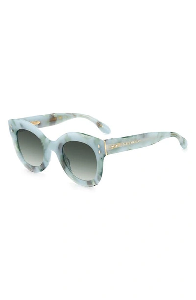Shop Isabel Marant 49mm Gradient Round Sunglasses In Marble Green