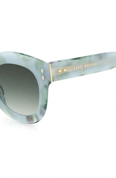 Shop Isabel Marant 49mm Gradient Round Sunglasses In Marble Green