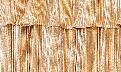Shop Ieena For Mac Duggal Cutout Ruffle Tiered Gown In Gold