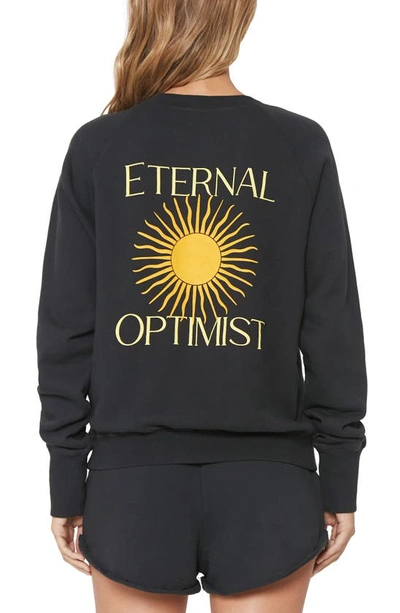Shop Spiritual Gangster Optimist Bridget Raglan Pullover In Vintage Black