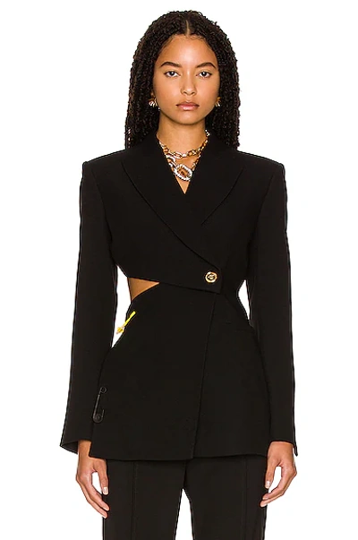 Shop Versace Cut Out Jacket In Nero