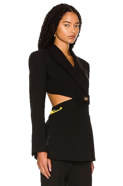 Shop Versace Cut Out Jacket In Nero
