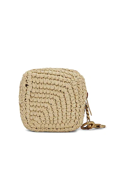 Shop Saint Laurent Jamie Charm Keyring In Natural Beige