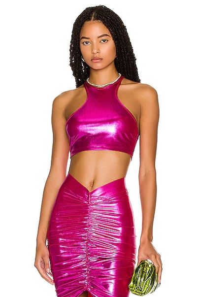 Shop Andamane Julia Crop Top In Fuchsia