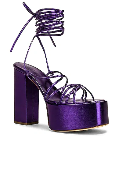 Shop Paris Texas Malena 130 Metallic Platform Sandal In Ultra Violet