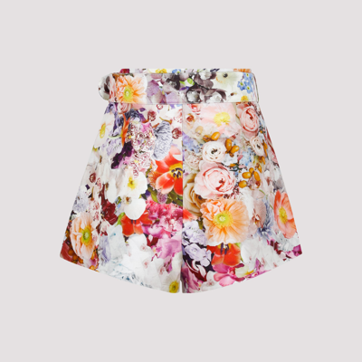 Shop Zimmermann Prima High Waist Shorts In Multicolour