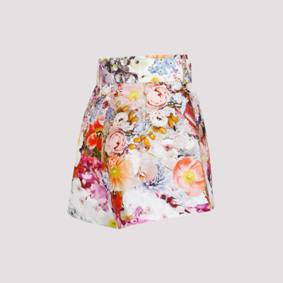 Shop Zimmermann Prima High Waist Shorts In Multicolour