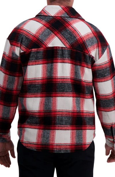 Shop Haggar Buffalo Plaid Check Shirt Jacket In Red