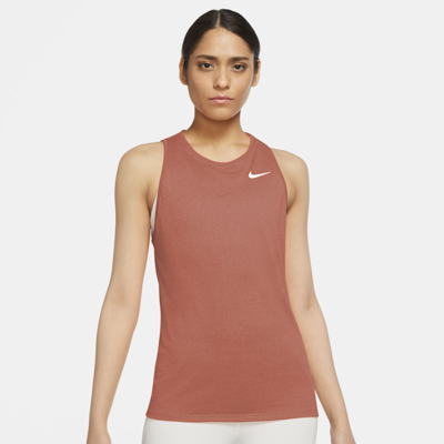 Shop Nike Women's Dri-fit Training Tank Top In Orange