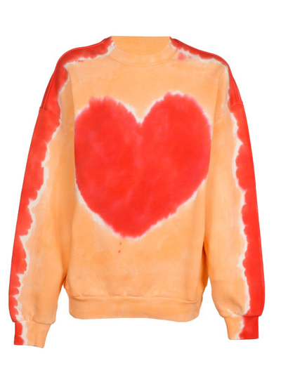 Shop Acne Studios Heart Printed Crewneck Sweatshirt In Multi