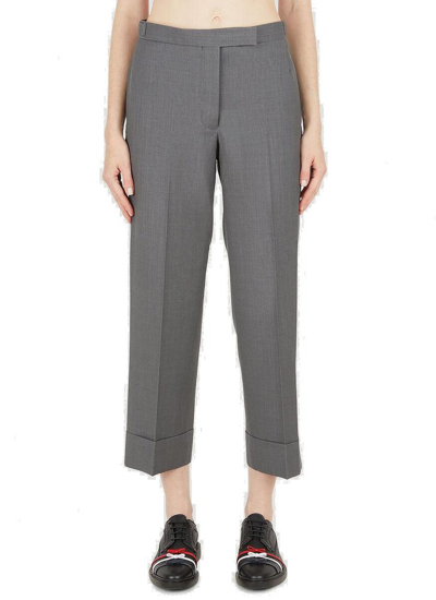 Shop Thom Browne Tailored Cropped Pants In Grey