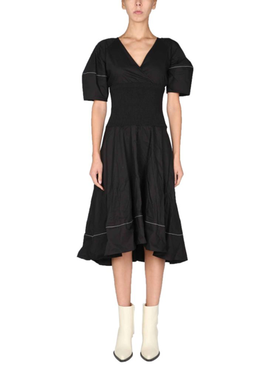 Shop Proenza Schouler White Label Smocked Dress In Black