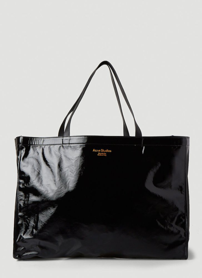 Shop Acne Studios Logo Printed Large Tote Bag In Black