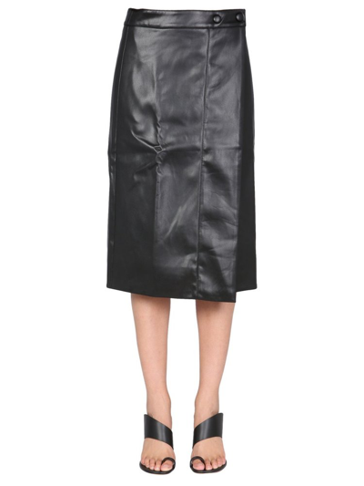 Shop Proenza Schouler White Label Straight Cut Midi Skirt In Black