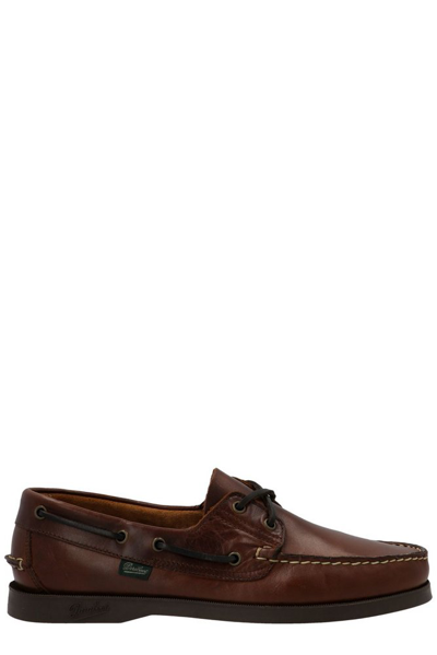 Shop Paraboot Barth Round Toe Lace In Brown
