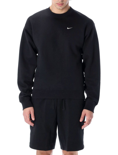 Shop Nike Lab Logo Embroidered Crewneck Sweatshirt In Black