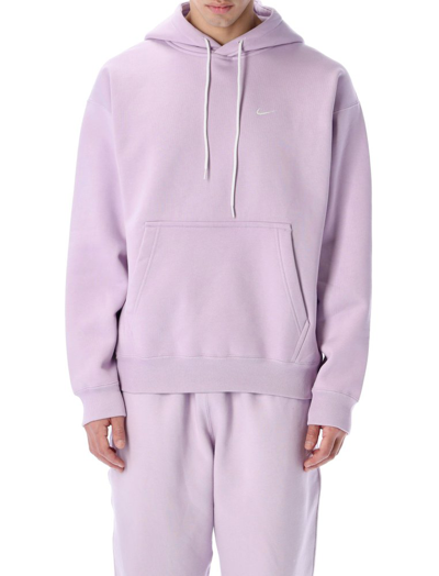 Shop Nike Lab Logo Embroidered Hoodie In Purple