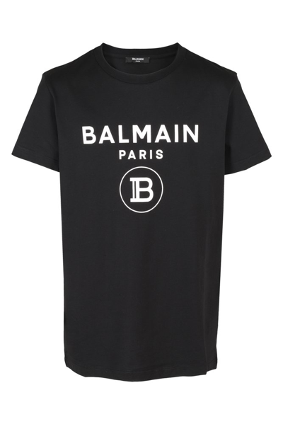 Shop Balmain Kids Logo Printed Crewneck T In Black