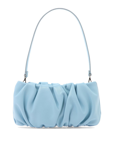 Shop Staud Bean Ruched Strapped Clutch Bag In Blue