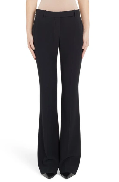 Shop Alexander Mcqueen Leaf Crepe Slim Bootcut Pants In Black