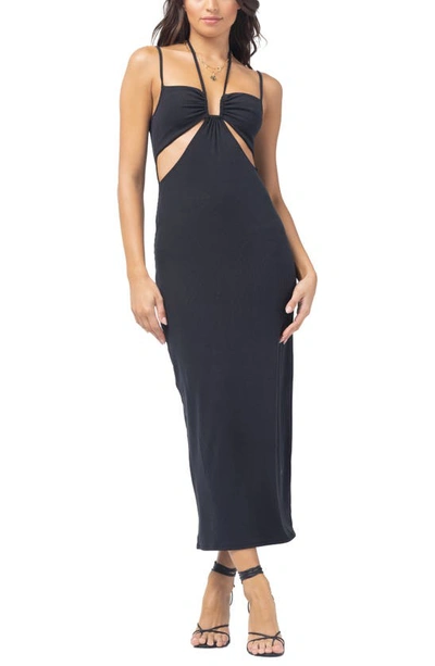 Shop L*space Naomi Cutout Halter Maxi Dress In Black