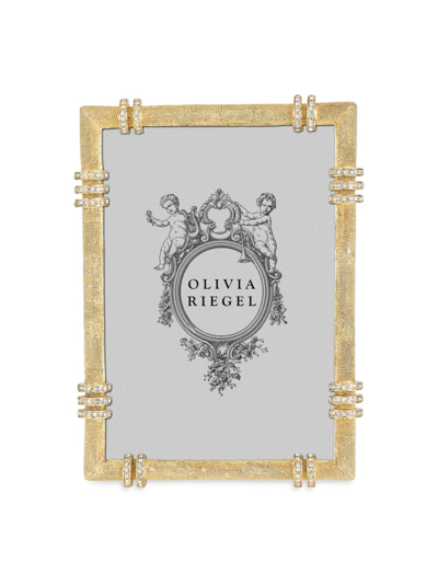Shop Olivia Riegel Cassini Crystal Frame In Gold