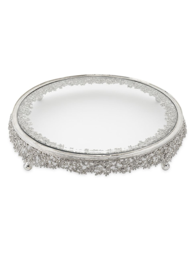 Shop Olivia Riegel Isadora Crystal Cake Plateau In Silver