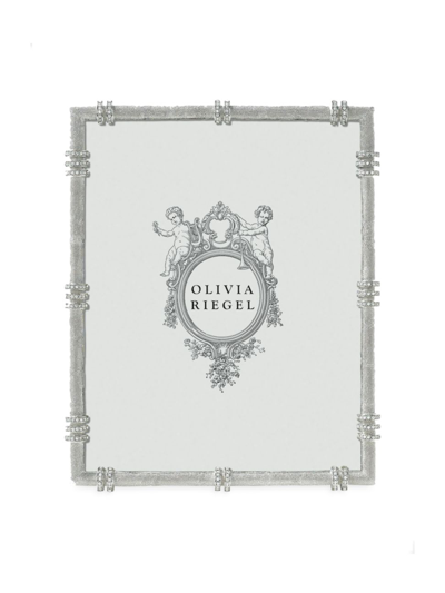 Shop Olivia Riegel Cassini Crystal Frame In Silver