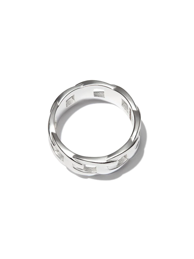 Shop Hatton Labs Cuban Curb-chain Ring In Silver