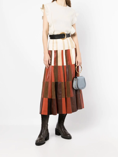 Shop Gabriela Hearst Silk A-line Skirt In Brown
