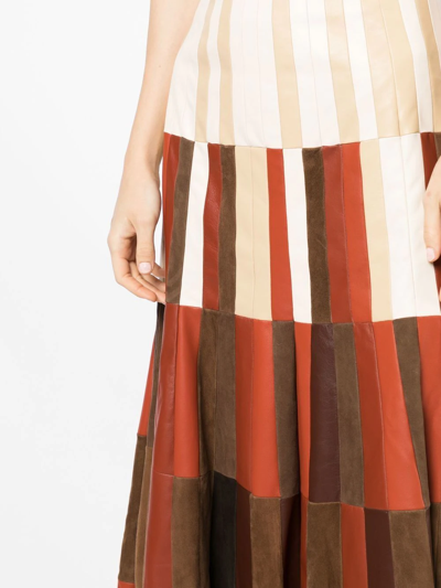 Shop Gabriela Hearst Silk A-line Skirt In Brown
