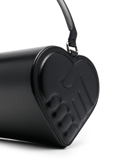 Shop Ester Manas Logo-embossed Shoulder Bag In Black