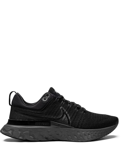Shop Nike React Infinity Run Flyknit 2 "black/black-black-iron Grey" Sneakers