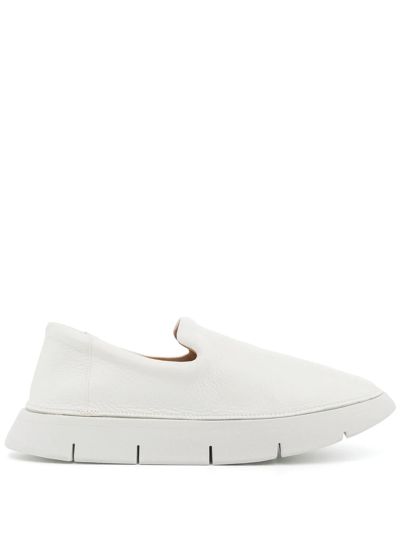Shop Marsèll Laceless Slip-on Sneakers In Weiss