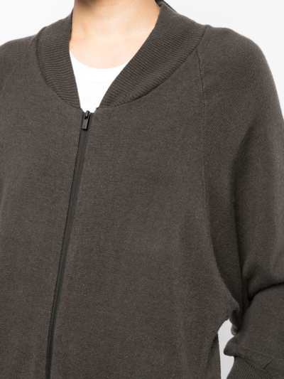 Shop Essentials Zip-up Long-length Cardigan In Grey