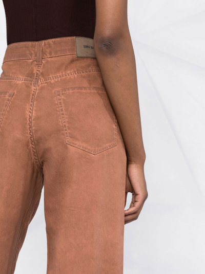 Shop Uma Wang Acid-wash Wide-leg Jeans In Orange