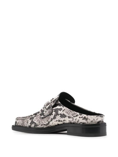 Shop Martine Rose Faux Snakeskin Flat Mules In Schwarz