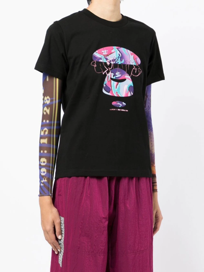 Shop Aape By A Bathing Ape Graphic Print T-shirt In Schwarz