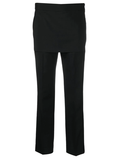 Shop Givenchy Skirt-detail Slit Trousers In Black