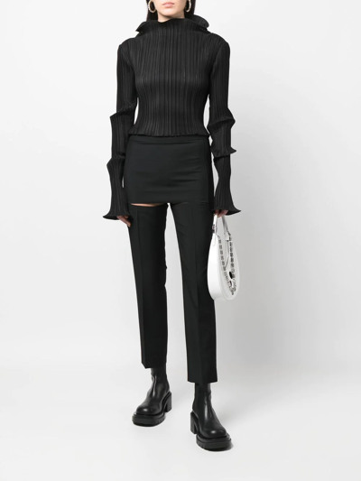 Shop Givenchy Skirt-detail Slit Trousers In Black